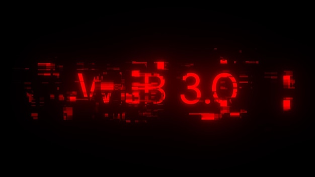 Renderización 3D WEB 30 texto con efectos de pantalla de fallas tecnológicas