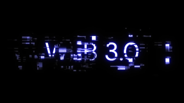 Renderización 3D WEB 30 texto con efectos de pantalla de fallas tecnológicas