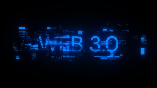 Renderización 3D WEB 30 texto con efectos de pantalla de fallas tecnológicas