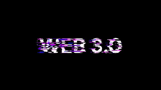 Renderización 3D WEB 30 texto con efectos de pantalla de fallas tecnológicas