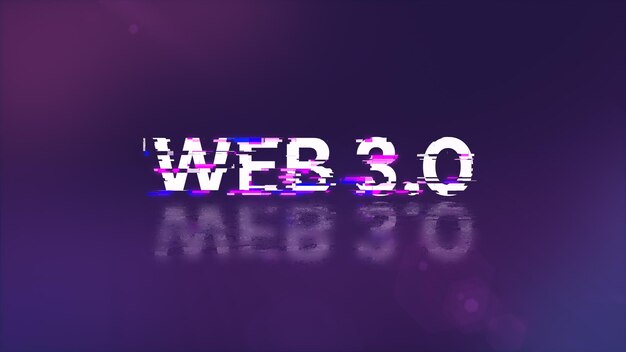Renderización 3D WEB 30 texto con efectos de pantalla de fallas tecnológicas