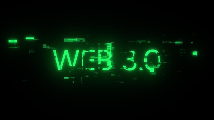 Foto renderización 3d web 30 texto con efectos de pantalla de fallas tecnológicas