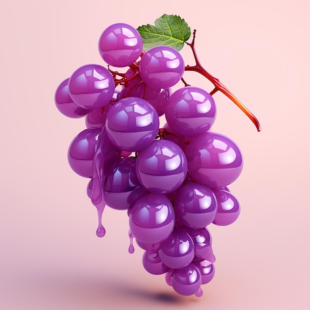 Foto renderización de dibujos animados en 3d de las uvas