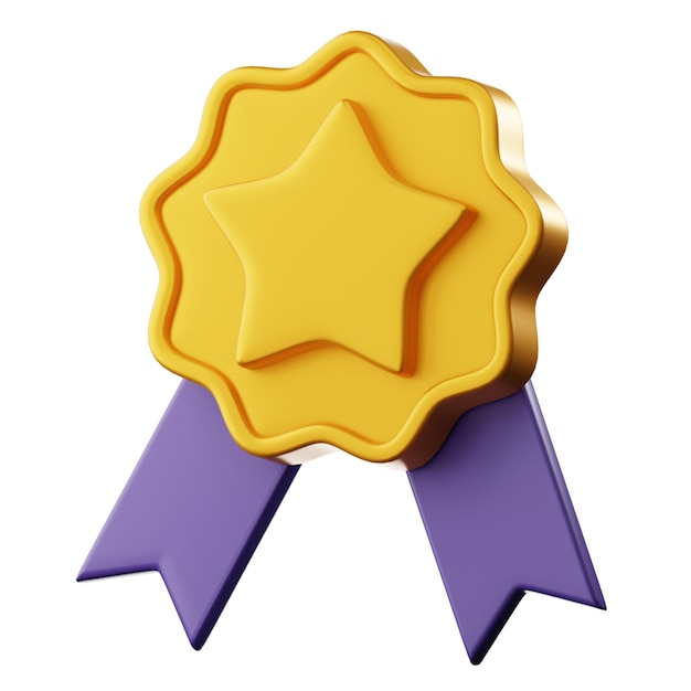 Renderización de ilustraciones aisladas de medallas 3D