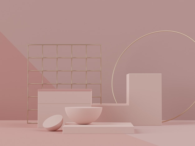Renderización de un podio minimalista moderno y realista