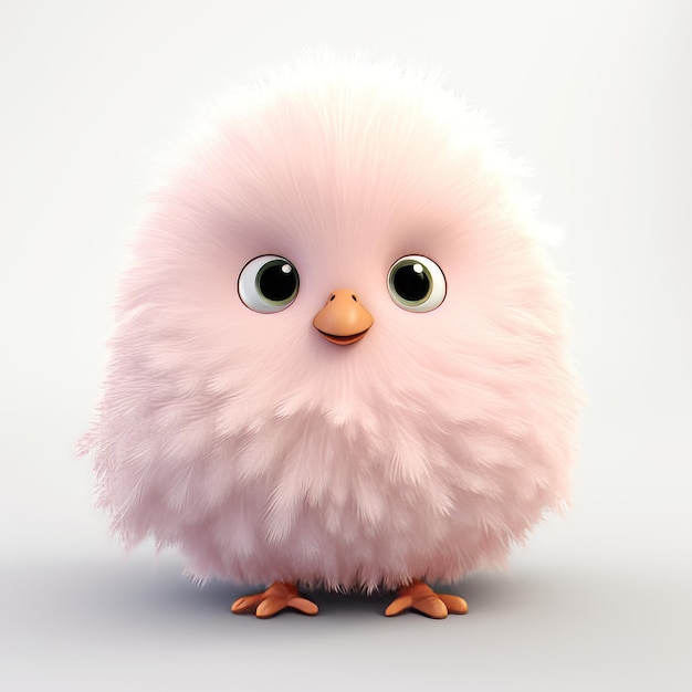 Renderizações 3d fofinhas de uma linda galinha coelhinha rosa