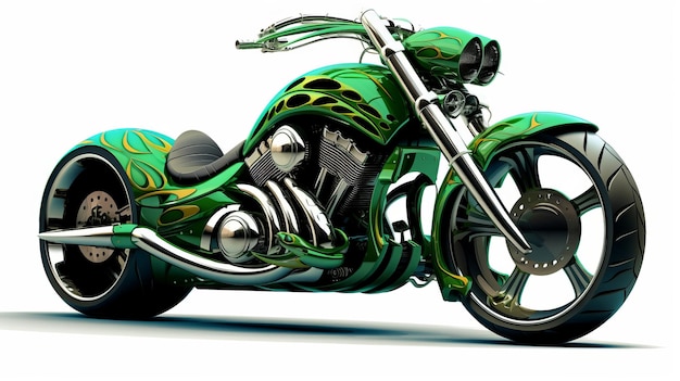 Foto renderizações coloridas e realistas de motos de desenho animado por john wilhelm