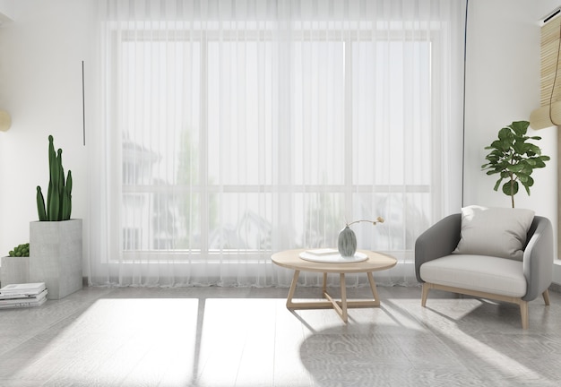 Foto renderizações de design de interiores de display doméstico de vento simples e moderno