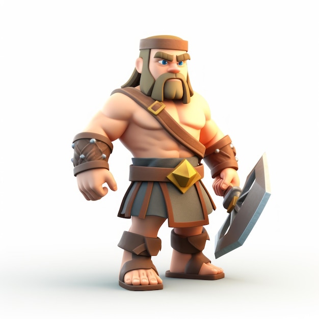 Renderizações detalhadas de personagens de Clash Of Clans em 3D realistas