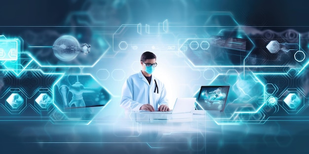 Renderizações médicas inteligentes de tecnologia moderna