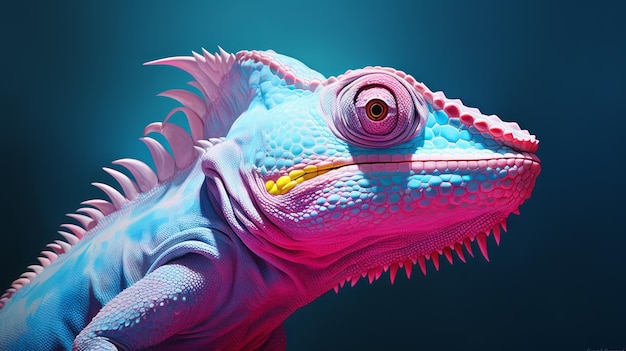 Foto renderizações realistas e coloridas de lagartos no cinema4d
