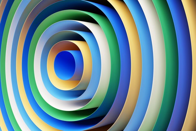 Renderizado 3D abstracto portal fractal redondo colorido espiral redondo colorido