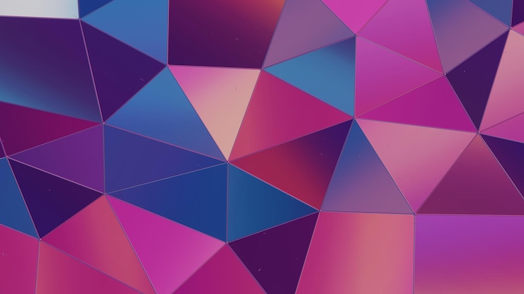 Foto renderizado 3d abstracto con un telón de fondo holográfico de bajo poli creando una escena visualmente atractiva y futurista
