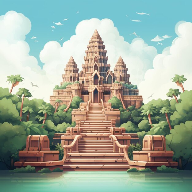 Renderizado en 3D de Angkor Wat