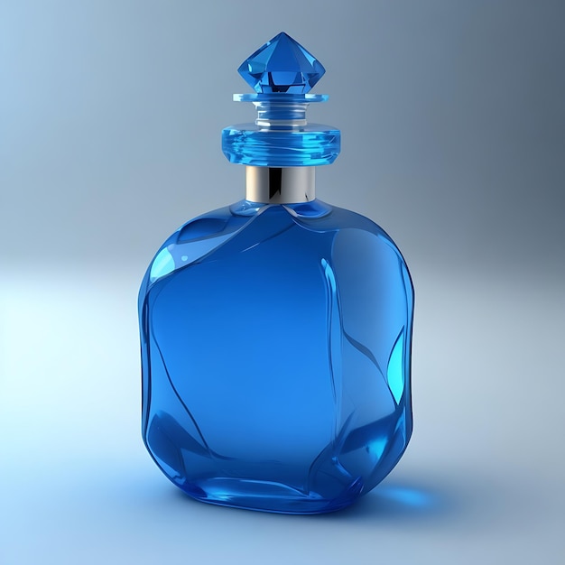 Renderizado en 3D de una botella de perfume