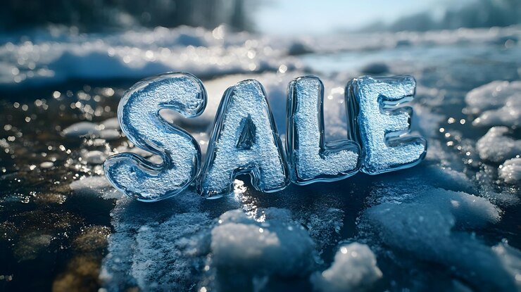 Foto renderizado en 3d del cartel de venta de hielo