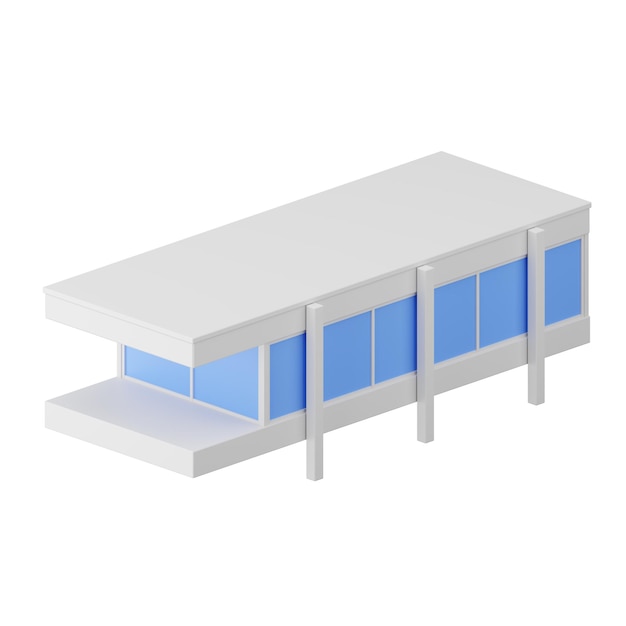 Renderizado en 3D de una casa moderna