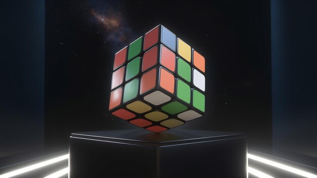 Foto renderizado en 3d del cubo de rubik