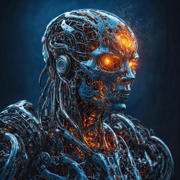 Renderizado en 3D de un cyborg