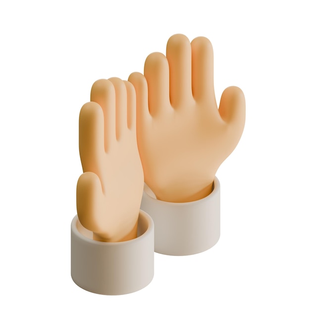 Renderizado en 3D del elemento de diseño de Pray Hand Vista isométrica
