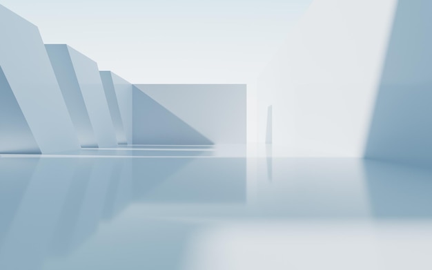 Renderizado 3D de fondo de arquitectura abstracta blanca