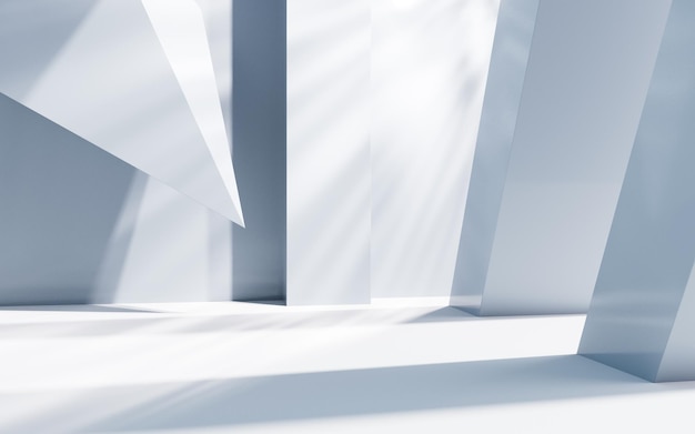 Renderizado 3D de fondo de arquitectura abstracta blanca