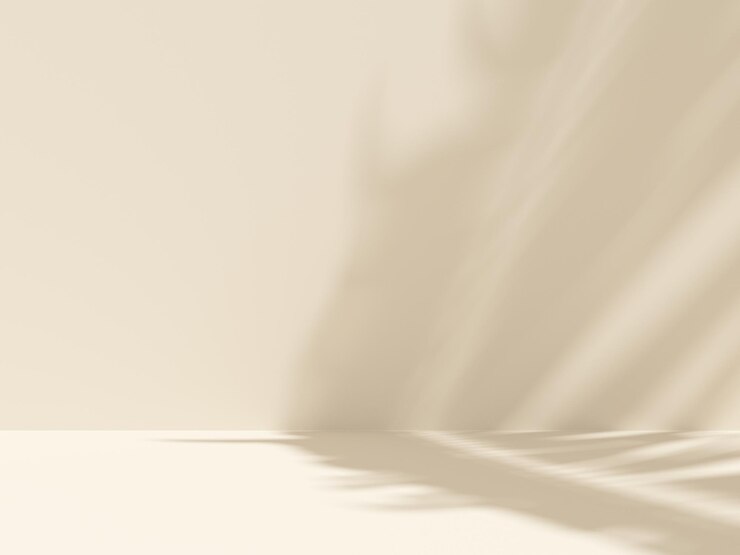 Renderizado en 3D de un fondo botánico discreto con sombra en la pared