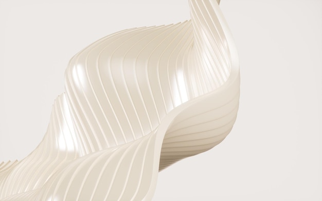 Renderizado en 3D del fondo de la curva abstracta dorada