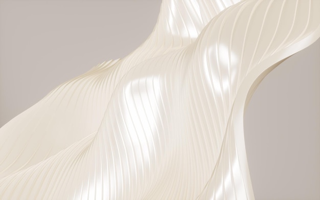 Renderizado en 3D del fondo de la curva abstracta dorada