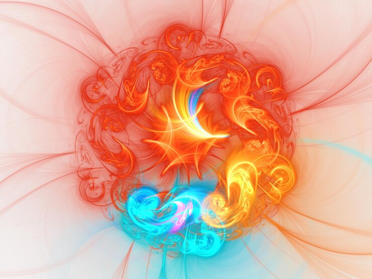 Foto renderizado 3d de fondo fractal abstracto