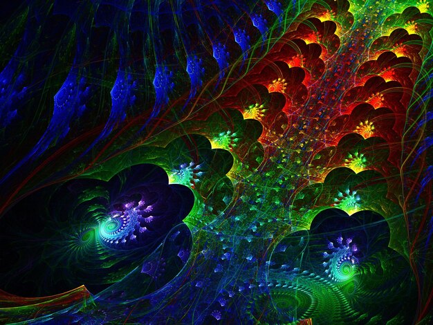 Renderizado 3D de fondo fractal abstracto