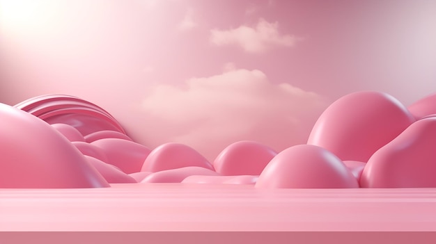 renderizado 3d de fondo rosa suave