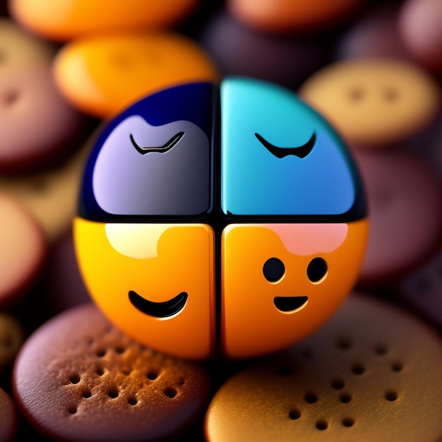 Foto renderizado en 3d de la foto de emoji de la emoción