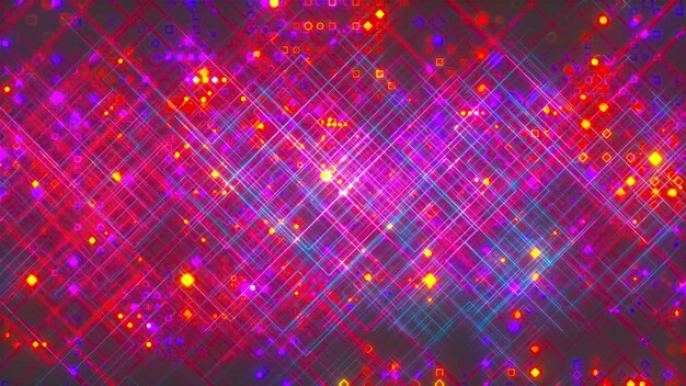 Renderizado 3D generado por computadora con fondo digital de cuadrícula