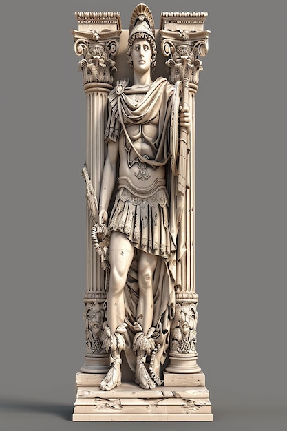 Renderizado en 3D hermosa talla de figuras romanas
