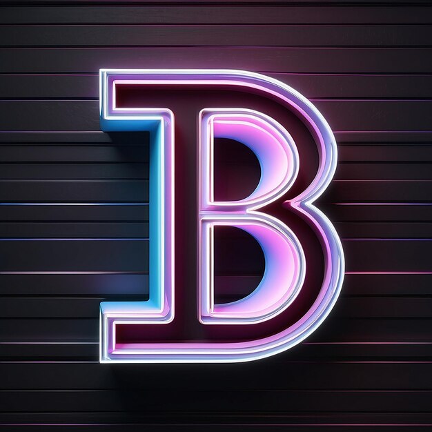 Renderizado en 3D del icono de la letra de neón