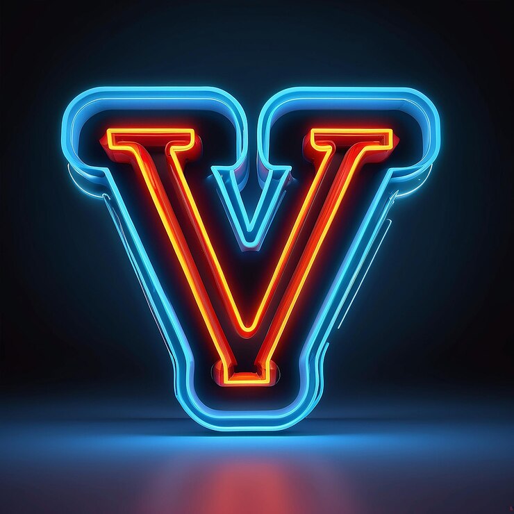 Foto renderizado en 3d del icono de la letra de neón