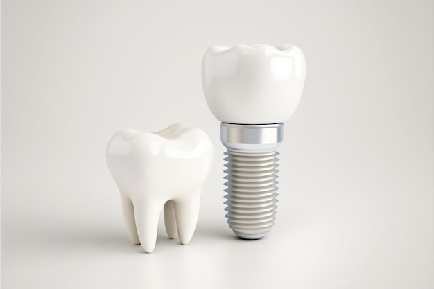 Renderizado en 3D de un implante dental