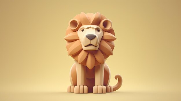 Renderizado en 3D de un león