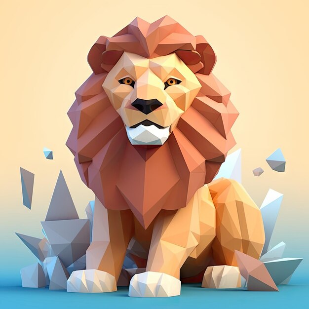 Foto renderizado en 3d de un león