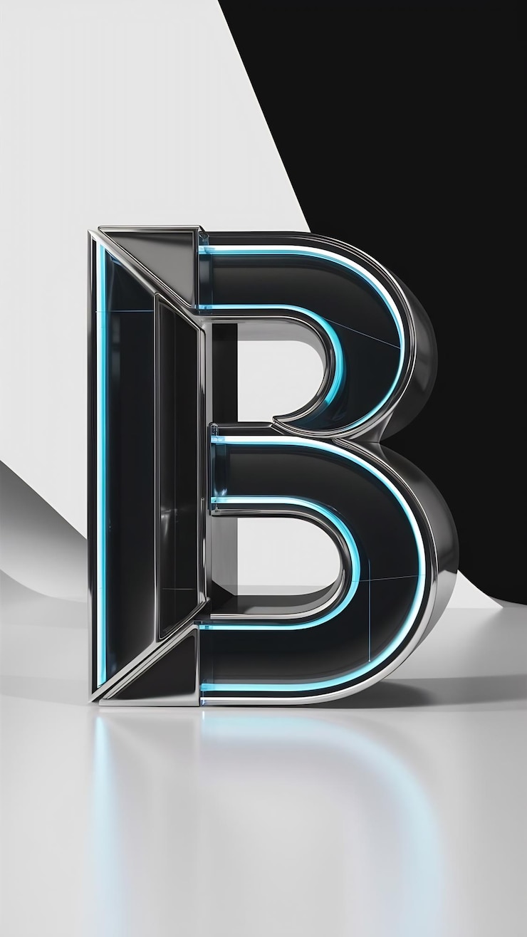 Foto renderizado en 3d de la letra b