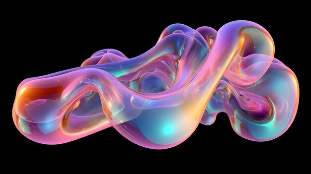 Renderizado 3D de líquido flotante holográfico abstracto
