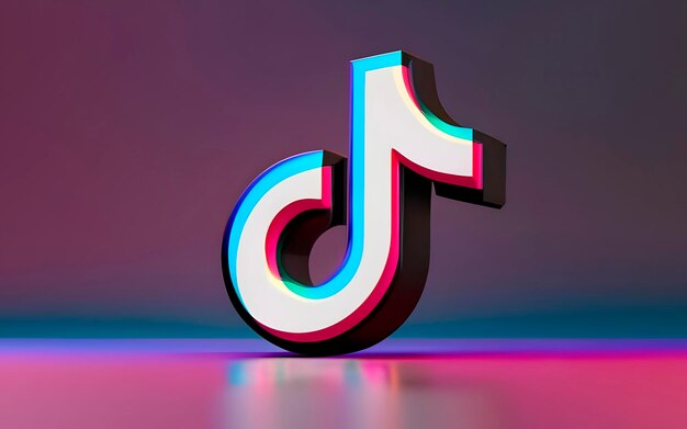 Renderizado en 3D del logotipo de TikTok