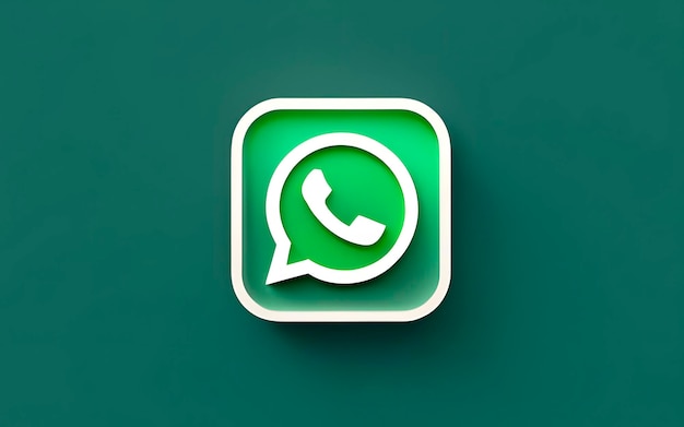 Foto renderizado en 3d del logotipo de whatsapp