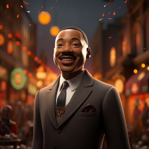 Renderizado en 3D de Martin Luther King hijo