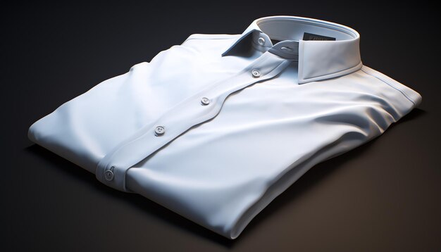 Foto renderizado en 3d de la mercancía de ropa de camisa blanca plegada