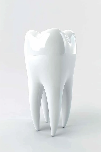 Renderizado en 3D Modelo dental de fondo blanco perspectiva de primer plano de diente blanco de alta resolución