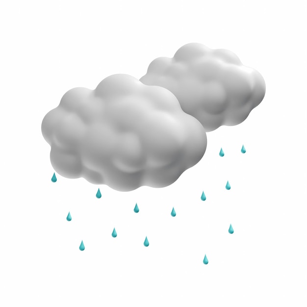 Renderizado en 3D de una nube de lluvia