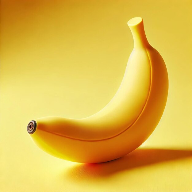 Renderizado en 3D de un plátano amarillo