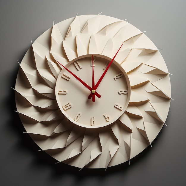 Renderizado en 3D del reloj de pared blanco